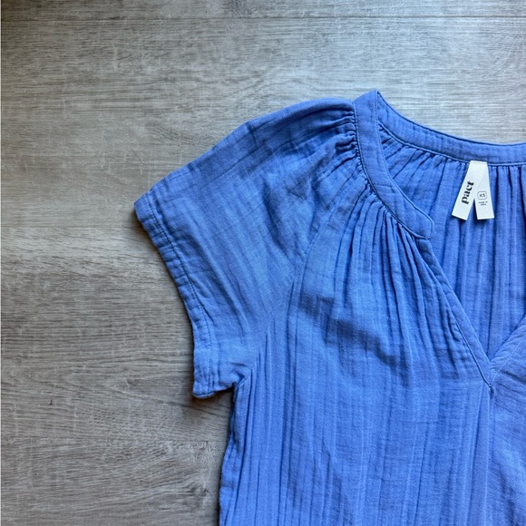 Pact Organic Cotton Gauze Throw And Go Blue Dress Size XS Bohemian Beach Coastal - Picture 4 of 8